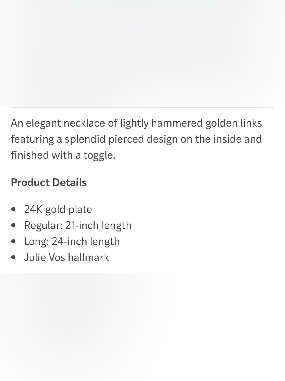 Julie Vos Cannes Polished Gold Engraved Link Necklace - Picture 9 of 9
